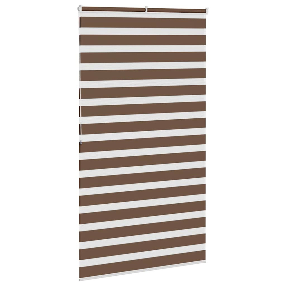 Produktbild för Rullgardin zebra brun 120x200 cm tyg bredd 115,9 cm polyester