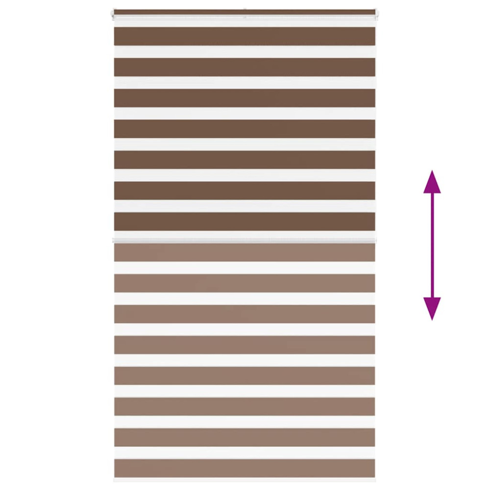 Produktbild för Rullgardin zebra brun 120x200 cm tyg bredd 115,9 cm polyester