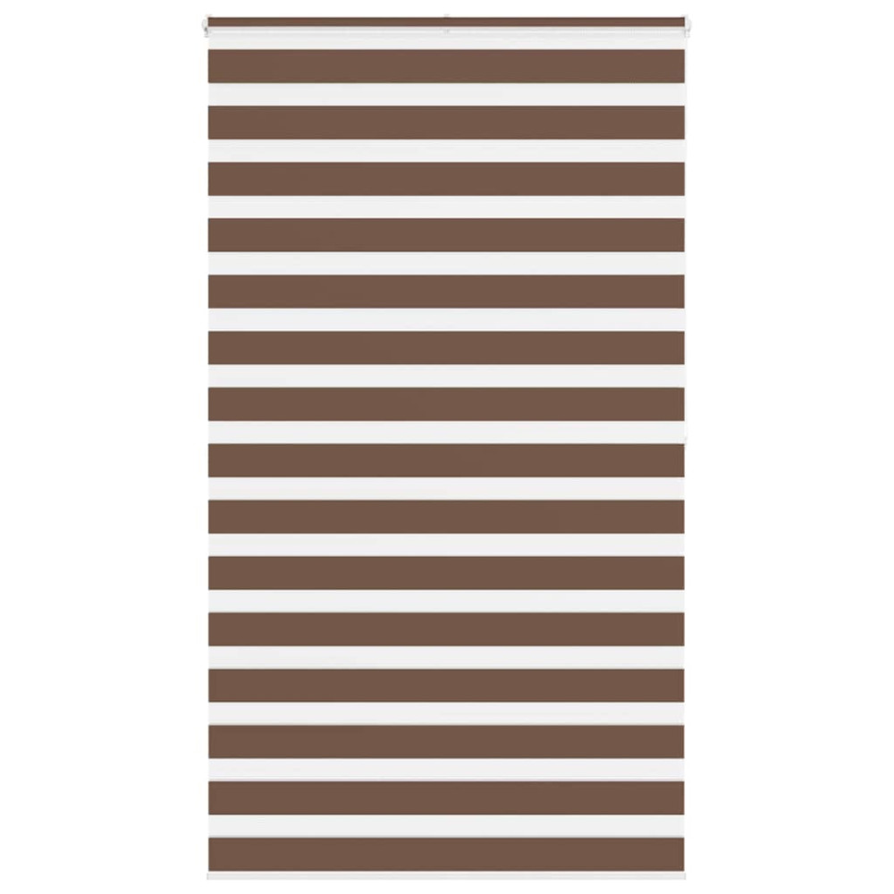 Produktbild för Rullgardin zebra brun 125x200 cm tyg bredd 120,9 cm polyester