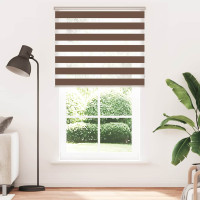 Produktbild för Rullgardin zebra brun 125x200 cm tyg bredd 120,9 cm polyester