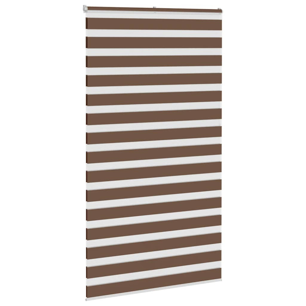 Produktbild för Rullgardin zebra brun 125x200 cm tyg bredd 120,9 cm polyester