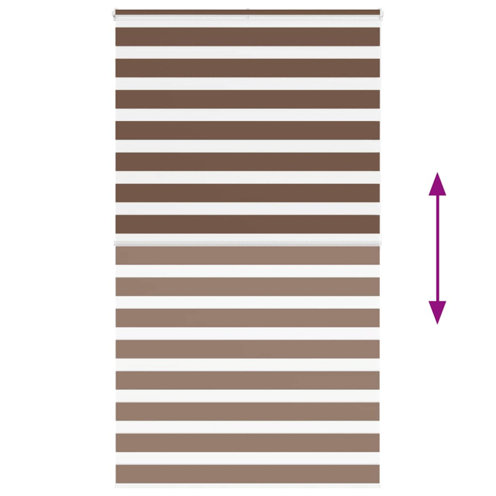 Produktbild för Rullgardin zebra brun 125x200 cm tyg bredd 120,9 cm polyester