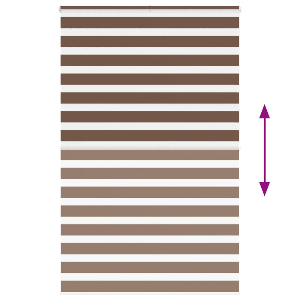 Produktbild för Rullgardin zebra brun 140x200 cm tyg bredd 135,9 cm polyester