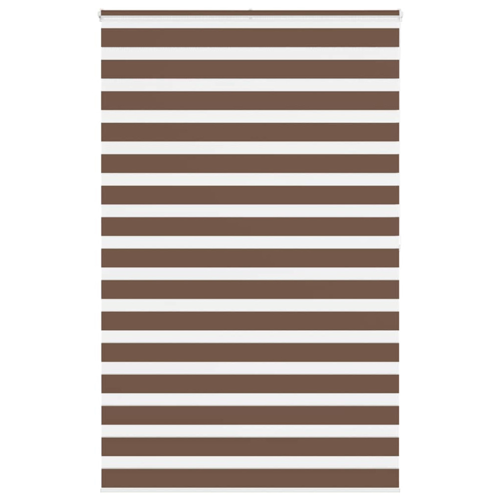 Produktbild för Rullgardin zebra brun 145x200 cm tyg bredd 140,9 cm polyester