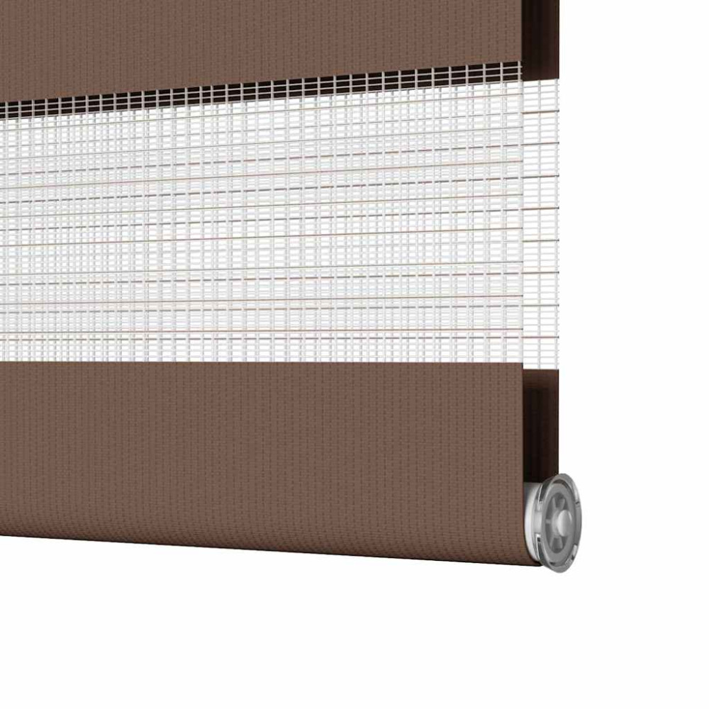Produktbild för Rullgardin zebra brun 145x200 cm tyg bredd 140,9 cm polyester