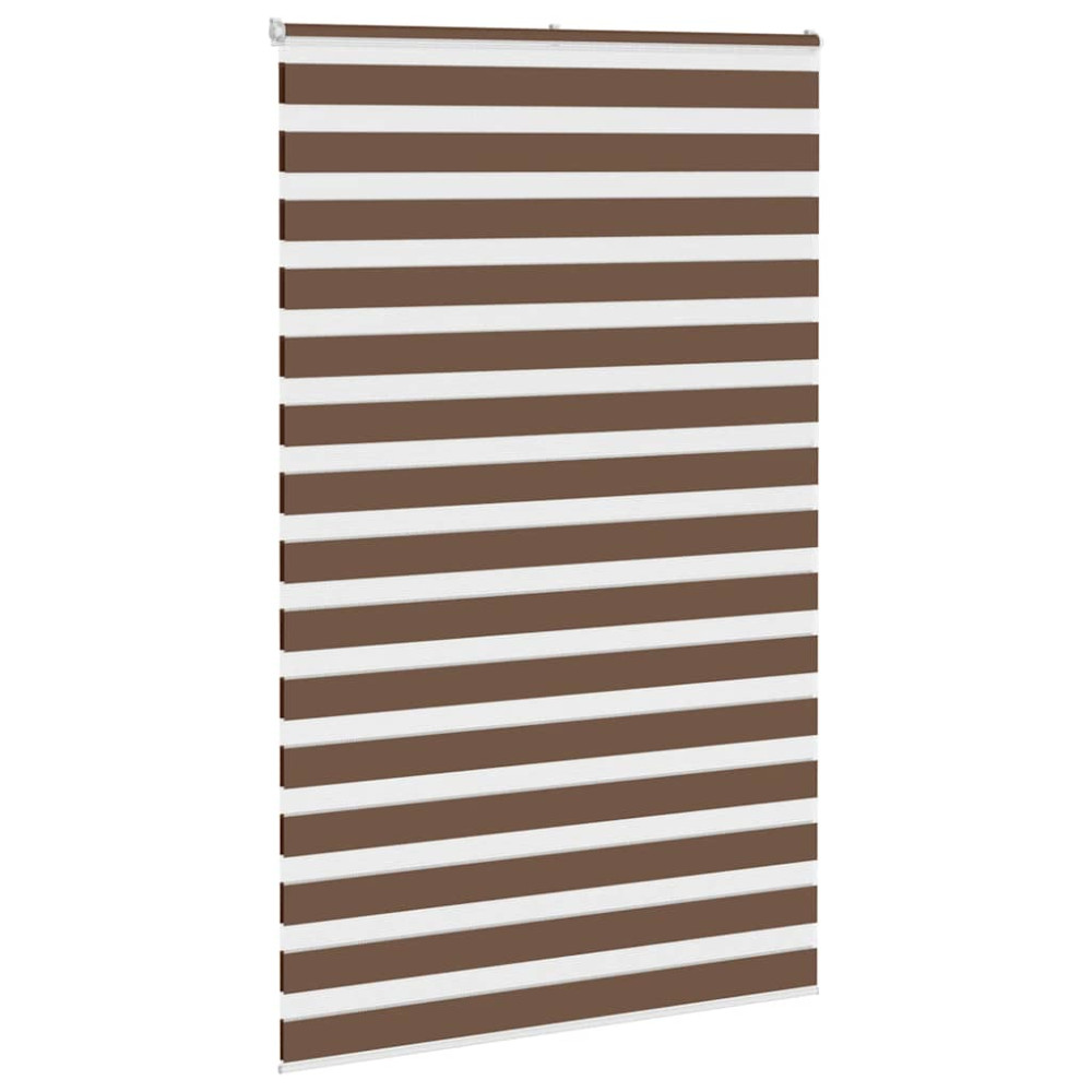 Produktbild för Rullgardin zebra brun 150x200 cm tyg bredd 145,9 cm polyester