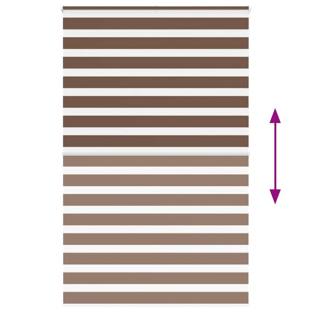 Produktbild för Rullgardin zebra brun 150x200 cm tyg bredd 145,9 cm polyester
