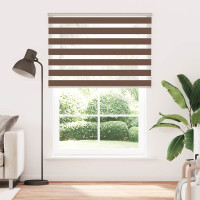 Produktbild för Rullgardin zebra brun 155x200 cm tyg bredd 150,9 cm polyester
