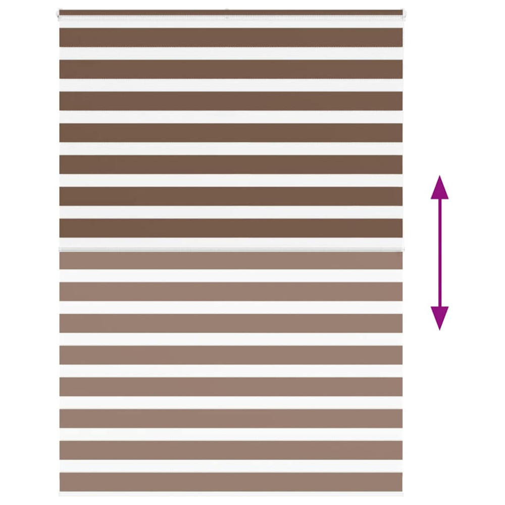 Produktbild för Rullgardin zebra brun 155x200 cm tyg bredd 150,9 cm polyester