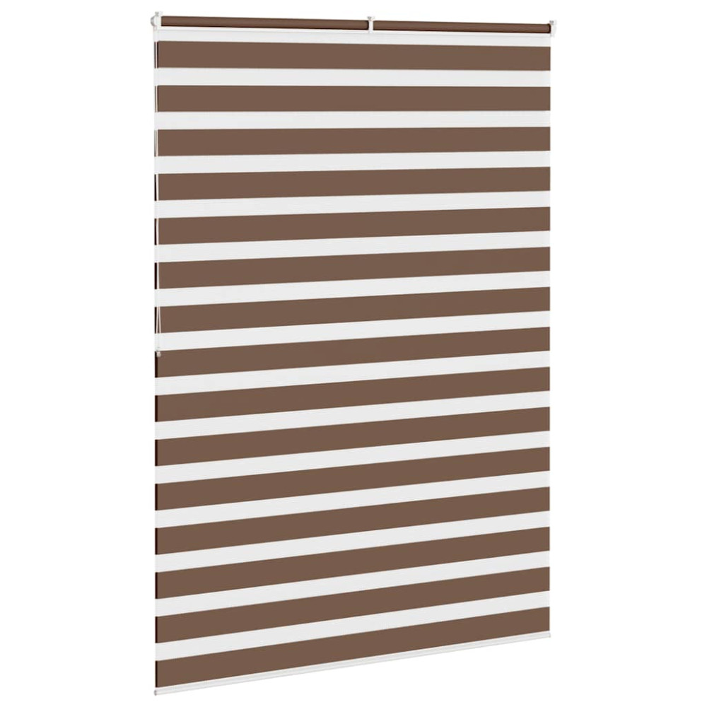 Produktbild för Rullgardin zebra brun 160x200 cm tyg bredd 155,9 cm polyester