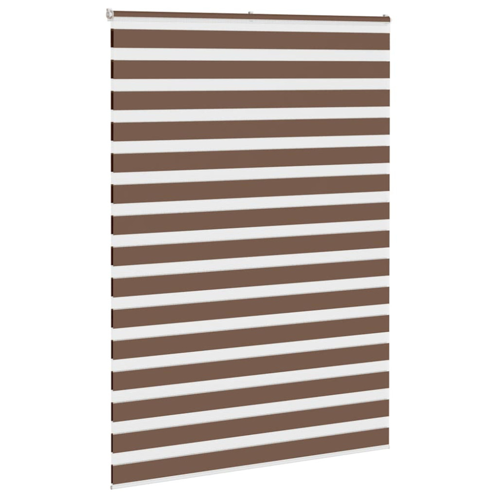 Produktbild för Rullgardin zebra brun 155x230 cm tyg bredd 150,9 cm polyester