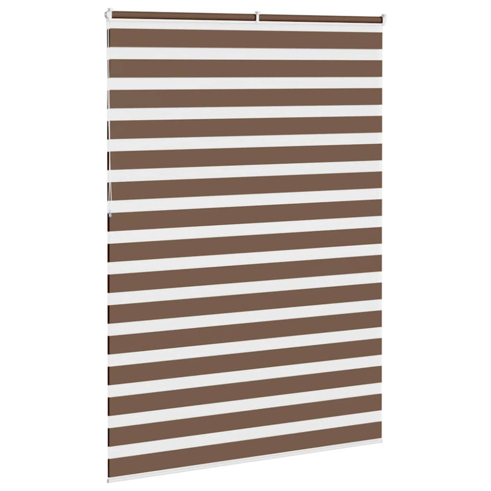 Produktbild för Rullgardin zebra brun 155x230 cm tyg bredd 150,9 cm polyester
