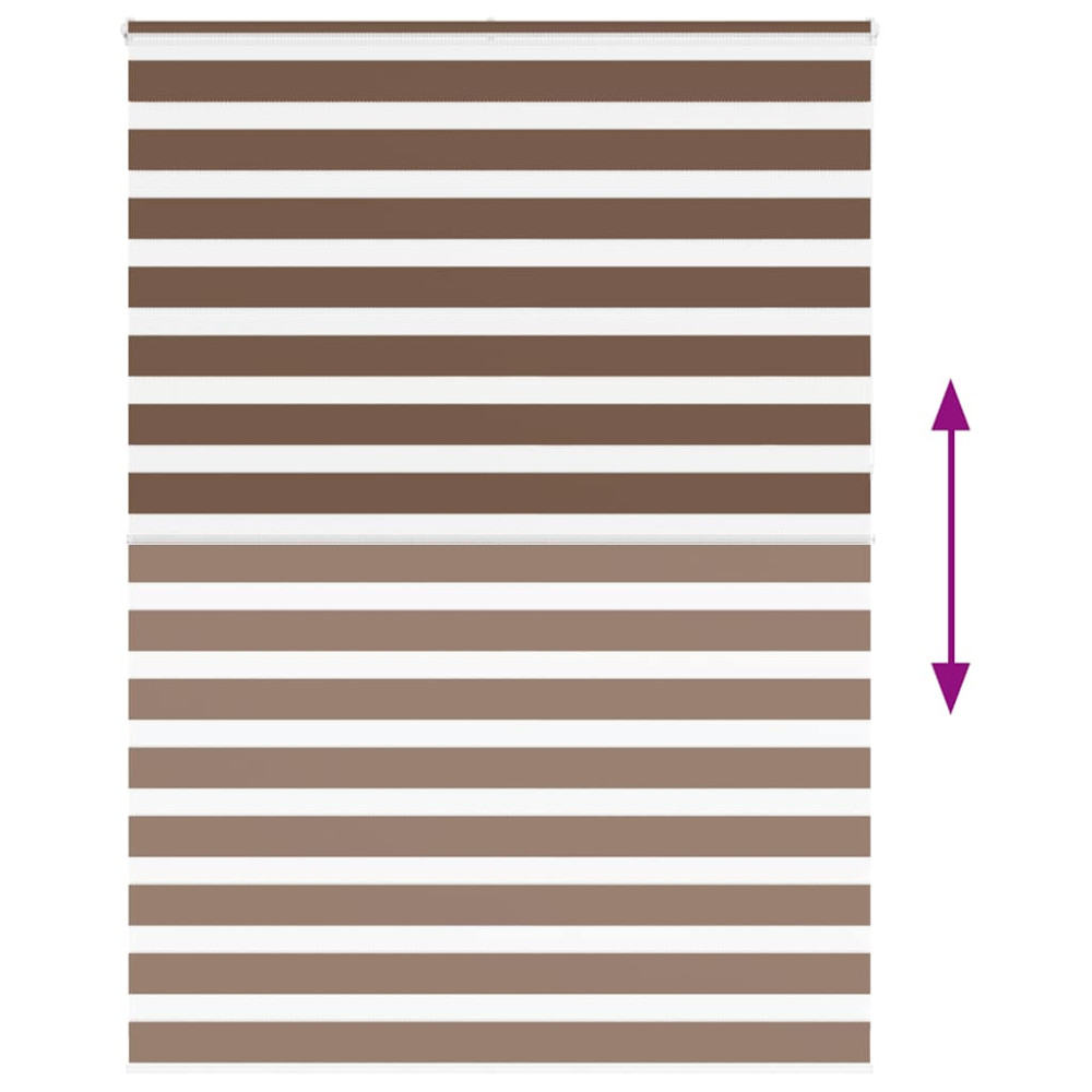 Produktbild för Rullgardin zebra brun 155x230 cm tyg bredd 150,9 cm polyester