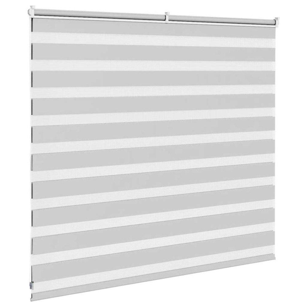 Produktbild för Rullgardin zebra ljusgrå 160x100 cm tyg bredd 155,9cm polyester