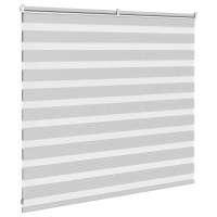 Produktbild för Rullgardin zebra ljusgrå 160x100 cm tyg bredd 155,9cm polyester
