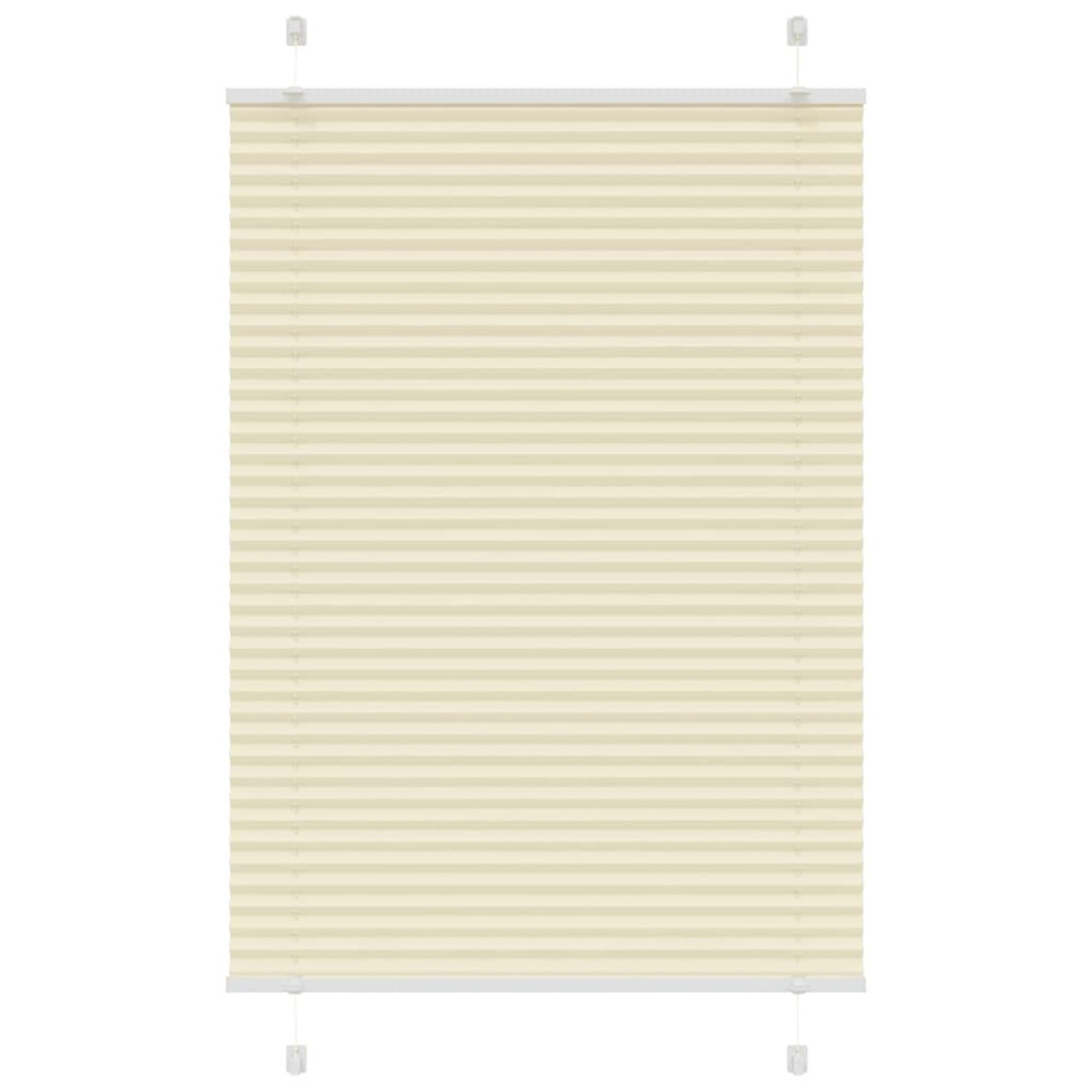Produktbild för Plisserad persienn cremefärgad 100x150 cm tyg bredd 99,4 cm