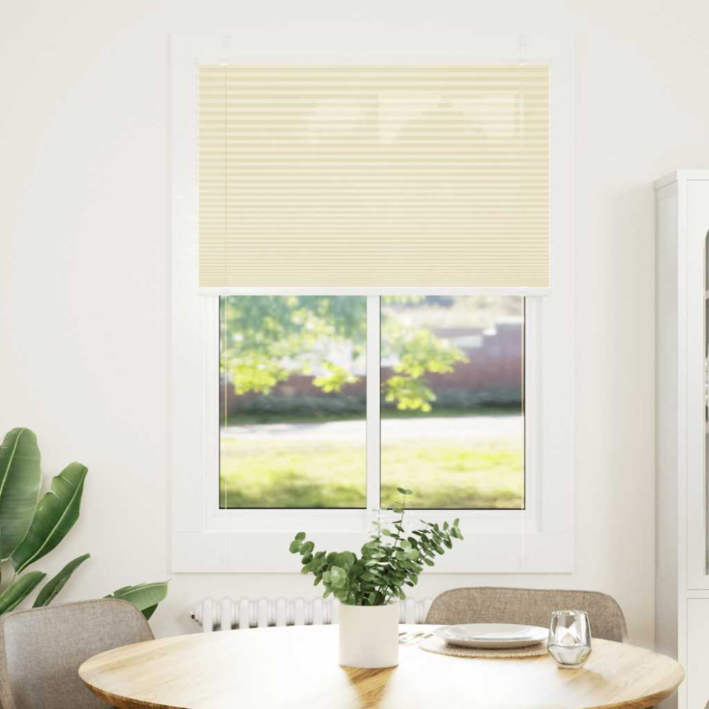 Produktbild för Plisserad persienn cremefärgad 100x150 cm tyg bredd 99,4 cm