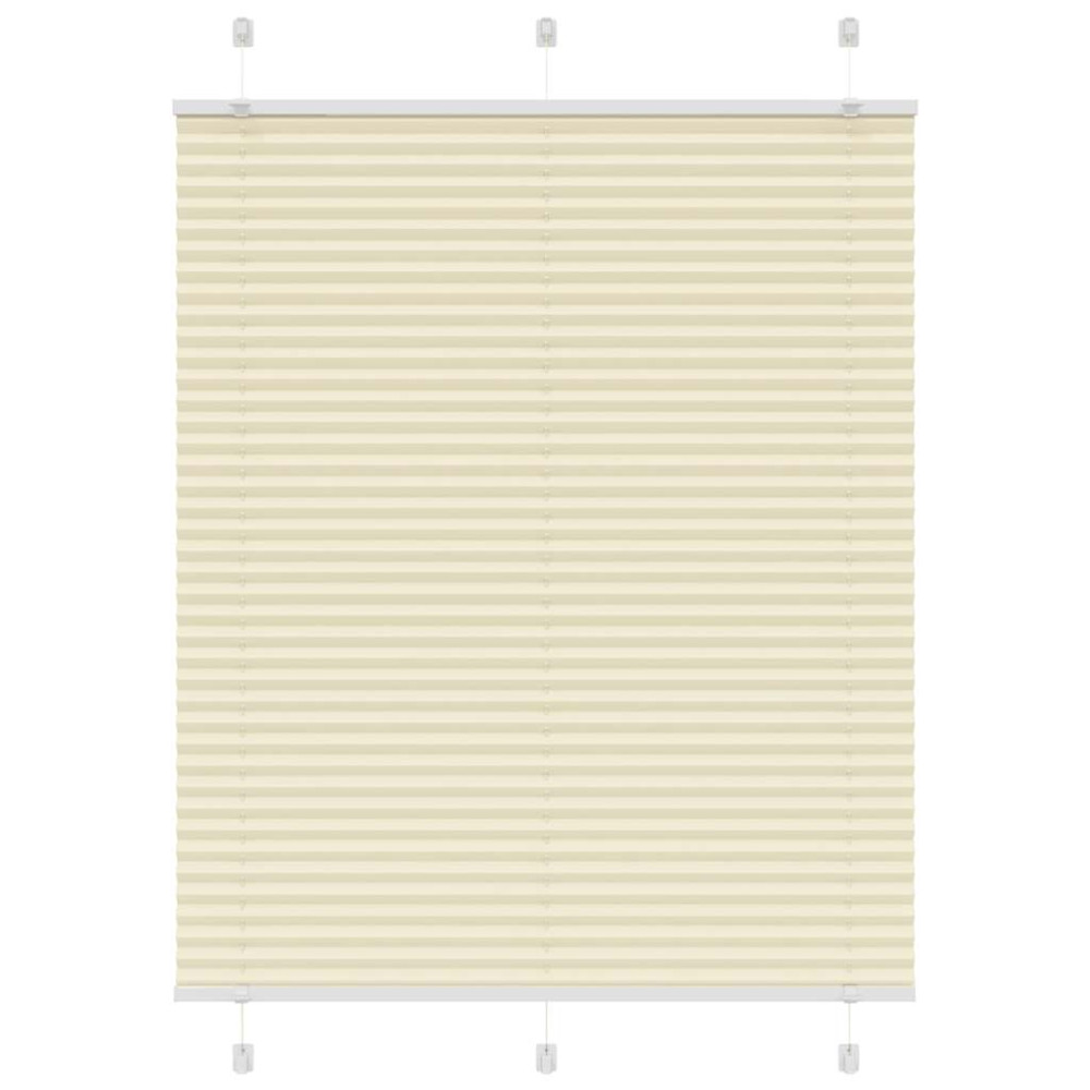 Produktbild för Plisserad persienn cremefärgad 105x150 cm tyg bredd 104,4cm