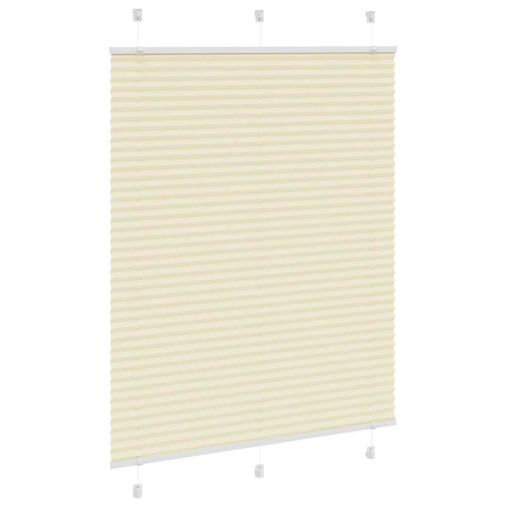 Produktbild för Plisserad persienn cremefärgad 105x150 cm tyg bredd 104,4cm