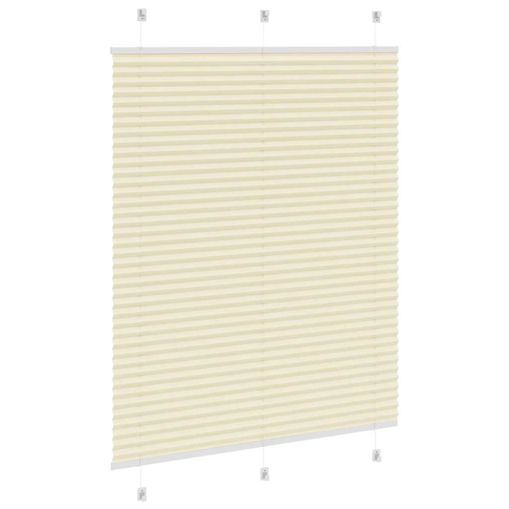 Produktbild för Plisserad persienn cremefärgad 105x150 cm tyg bredd 104,4cm