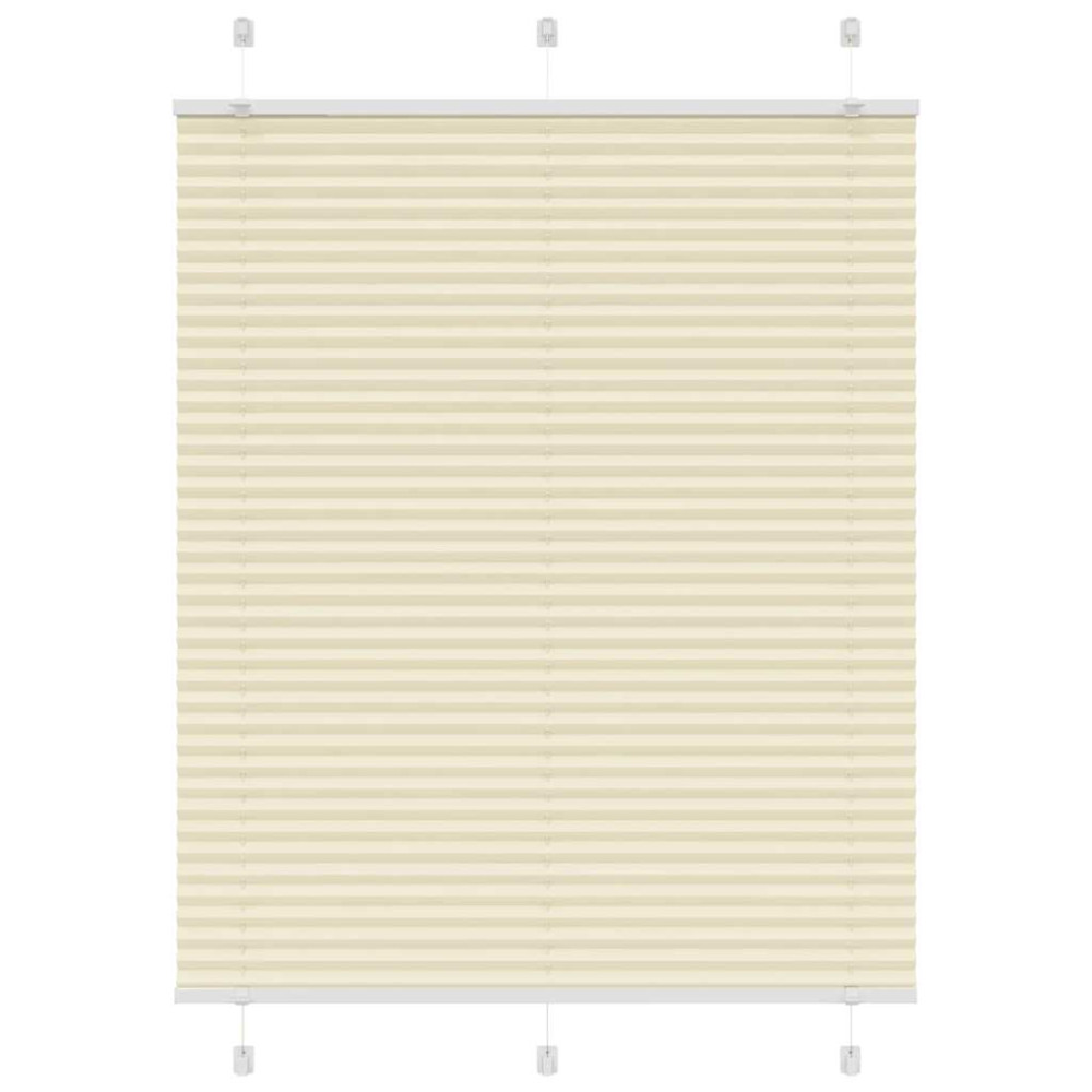 Produktbild för Plisserad persienn cremefärgad 110x150 cm tyg bredd 109,4cm