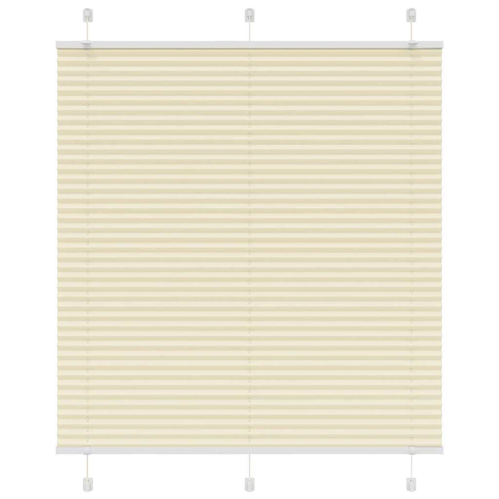 Produktbild för Plisserad persienn cremefärgad 115x150 cm tyg bredd 114,4cm