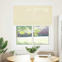 Produktbild för Plisserad persienn cremefärgad 115x150 cm tyg bredd 114,4cm