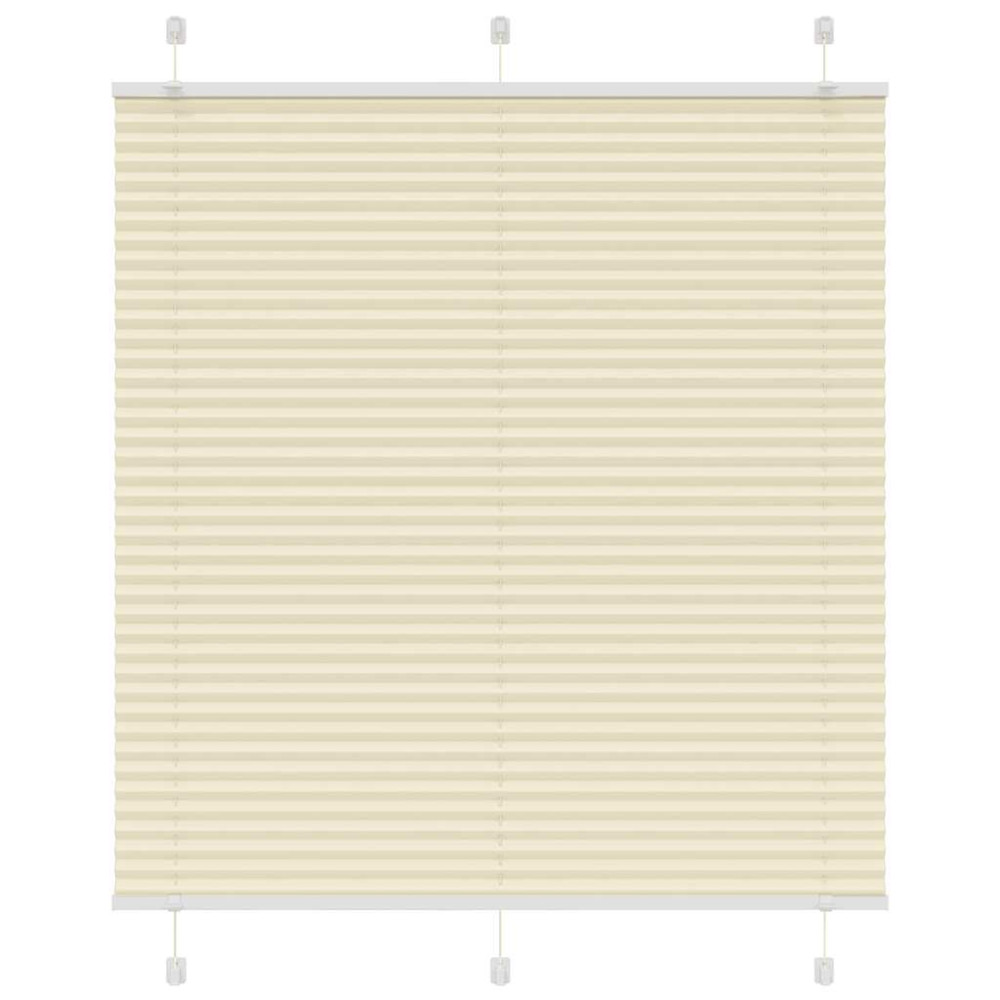 Produktbild för Plisserad persienn cremefärgad 120x150 cm tyg bredd 119,4cm
