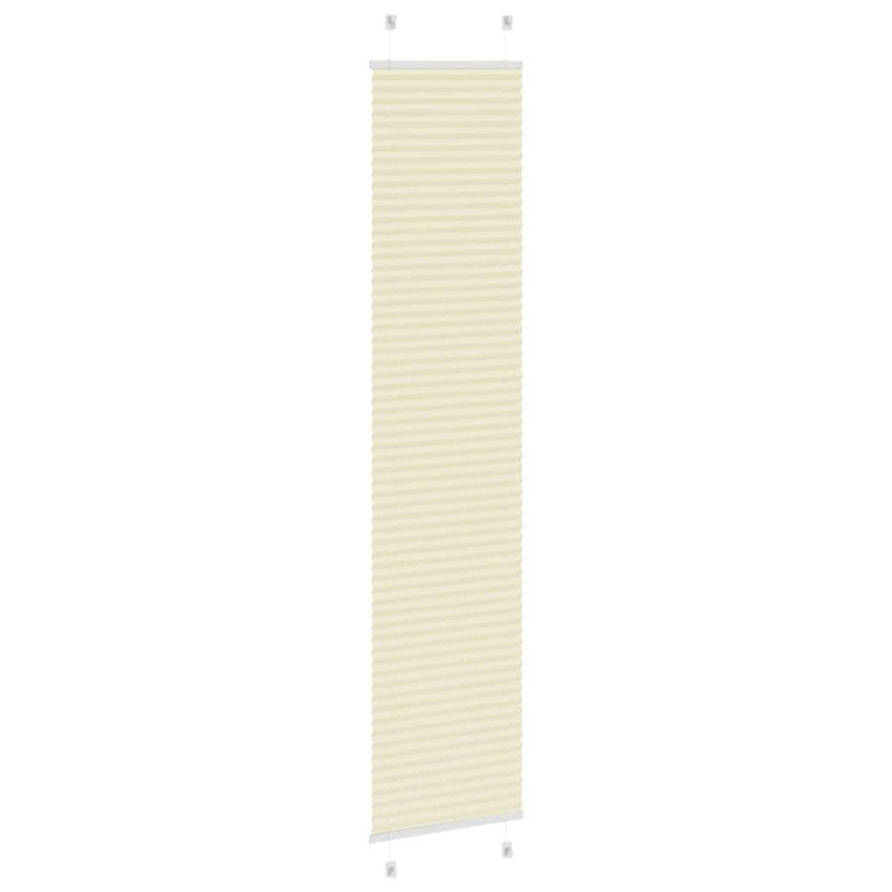 Produktbild för Plisserad persienn cremefärgad 45x200cm tyg bredd 44,4cm