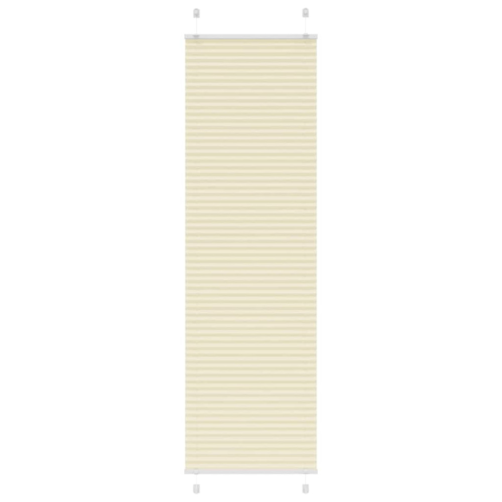 Produktbild för Plisserad persienn cremefärgad 55x200cm tyg bredd 54,4cm