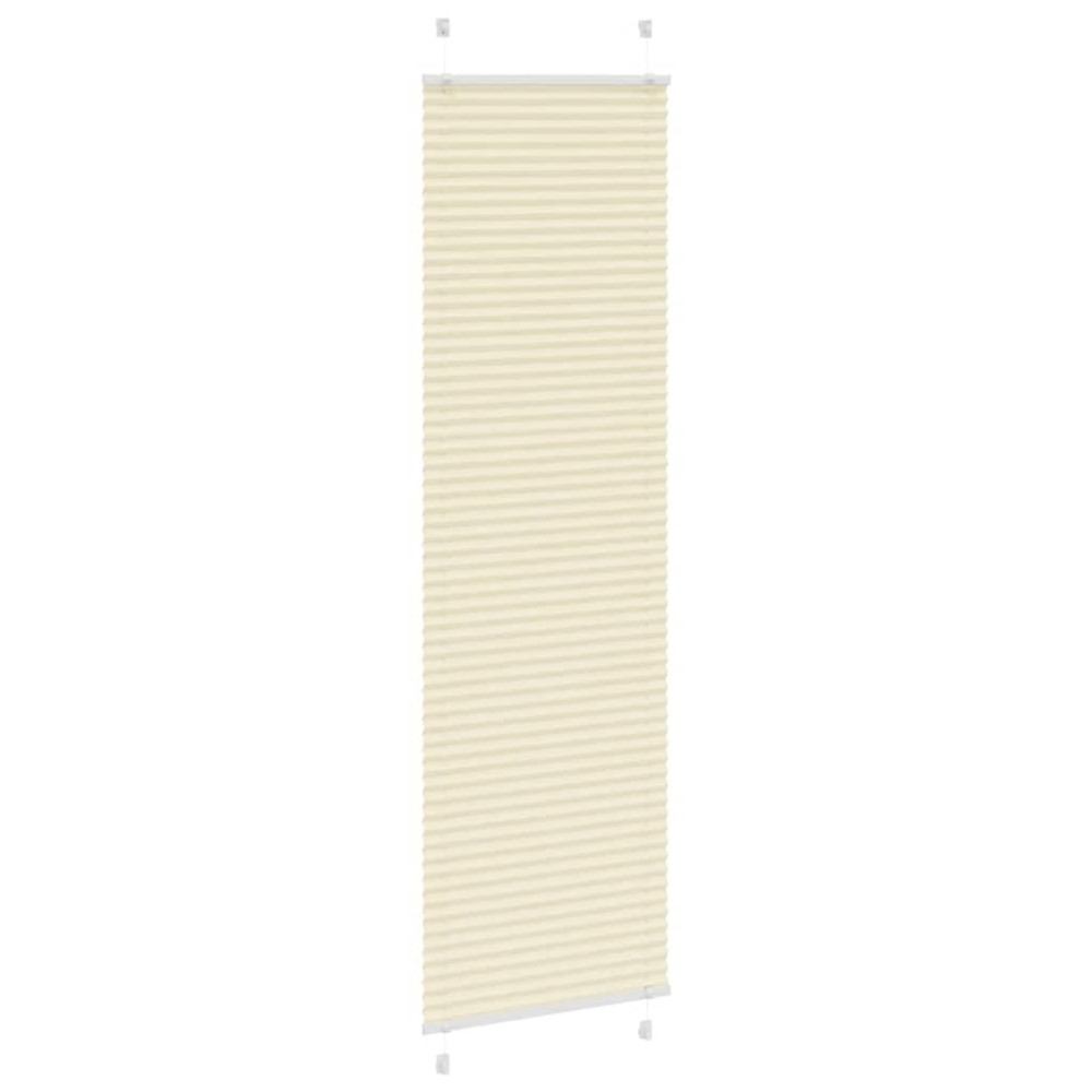 Produktbild för Plisserad persienn cremefärgad 55x200cm tyg bredd 54,4cm