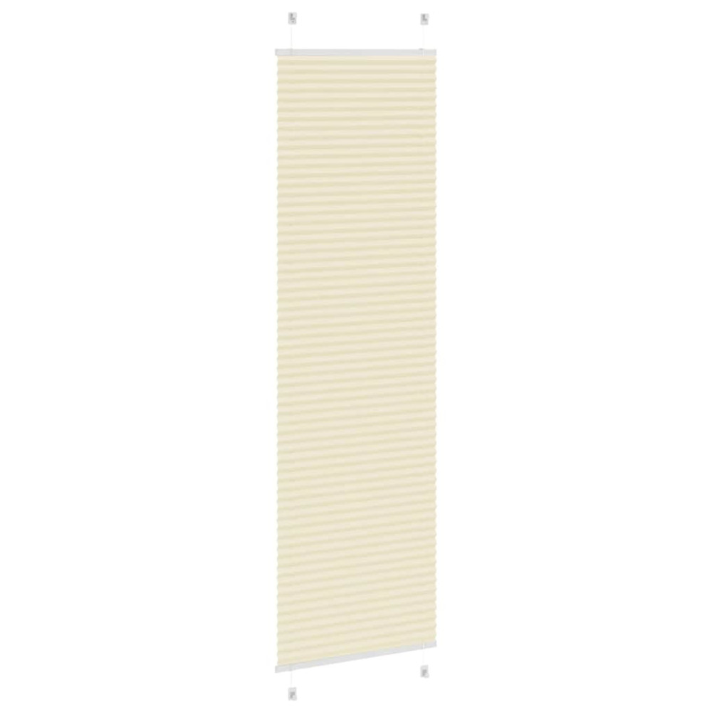 Produktbild för Plisserad persienn cremefärgad 55x200cm tyg bredd 54,4cm