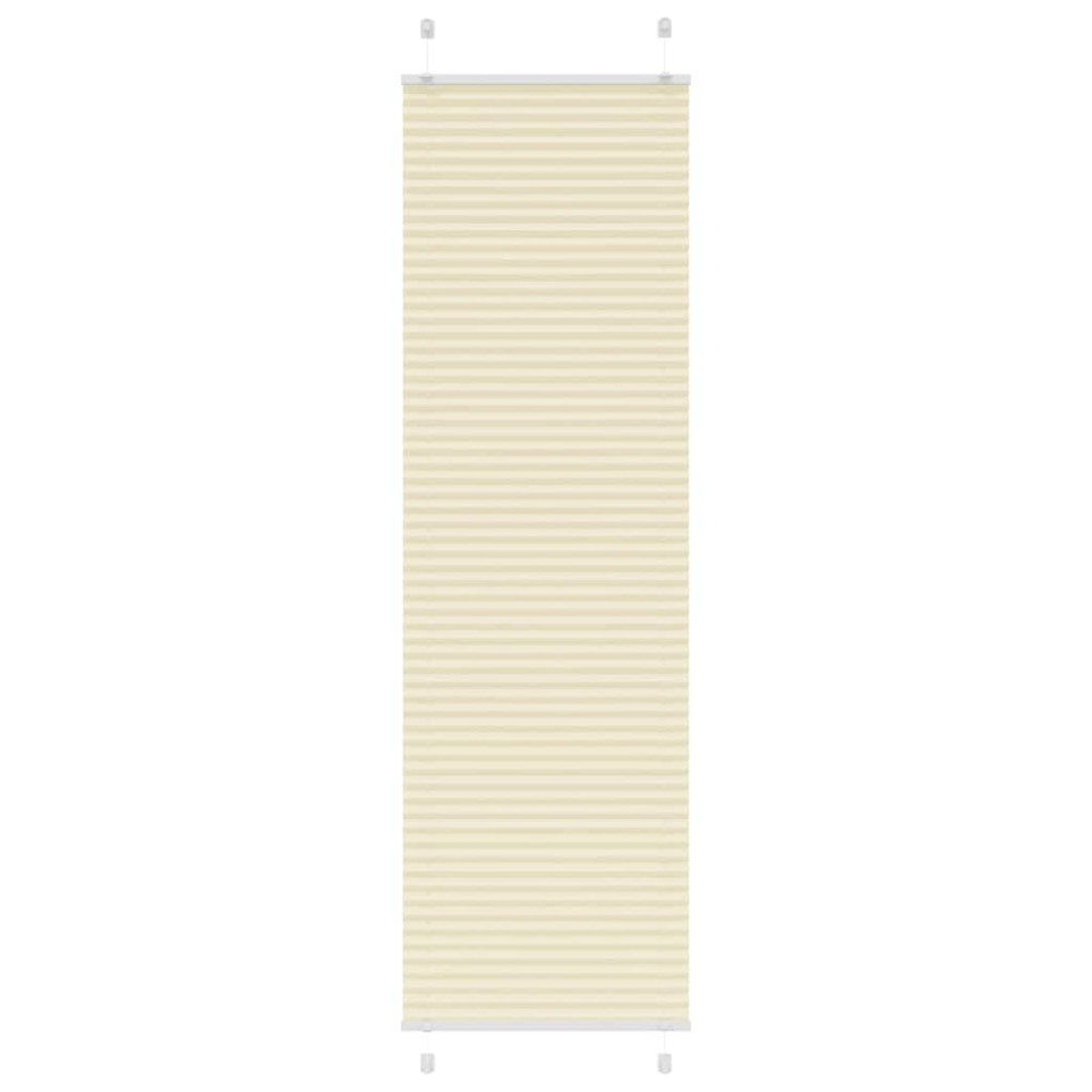 Produktbild för Plisserad persienn cremefärgad 65x200cm tyg bredd 64,4cm