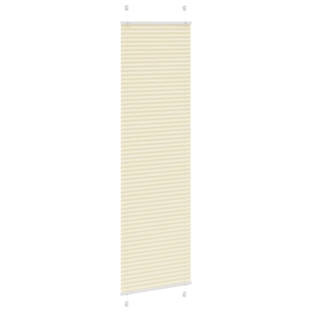 Produktbild för Plisserad persienn cremefärgad 65x200cm tyg bredd 64,4cm