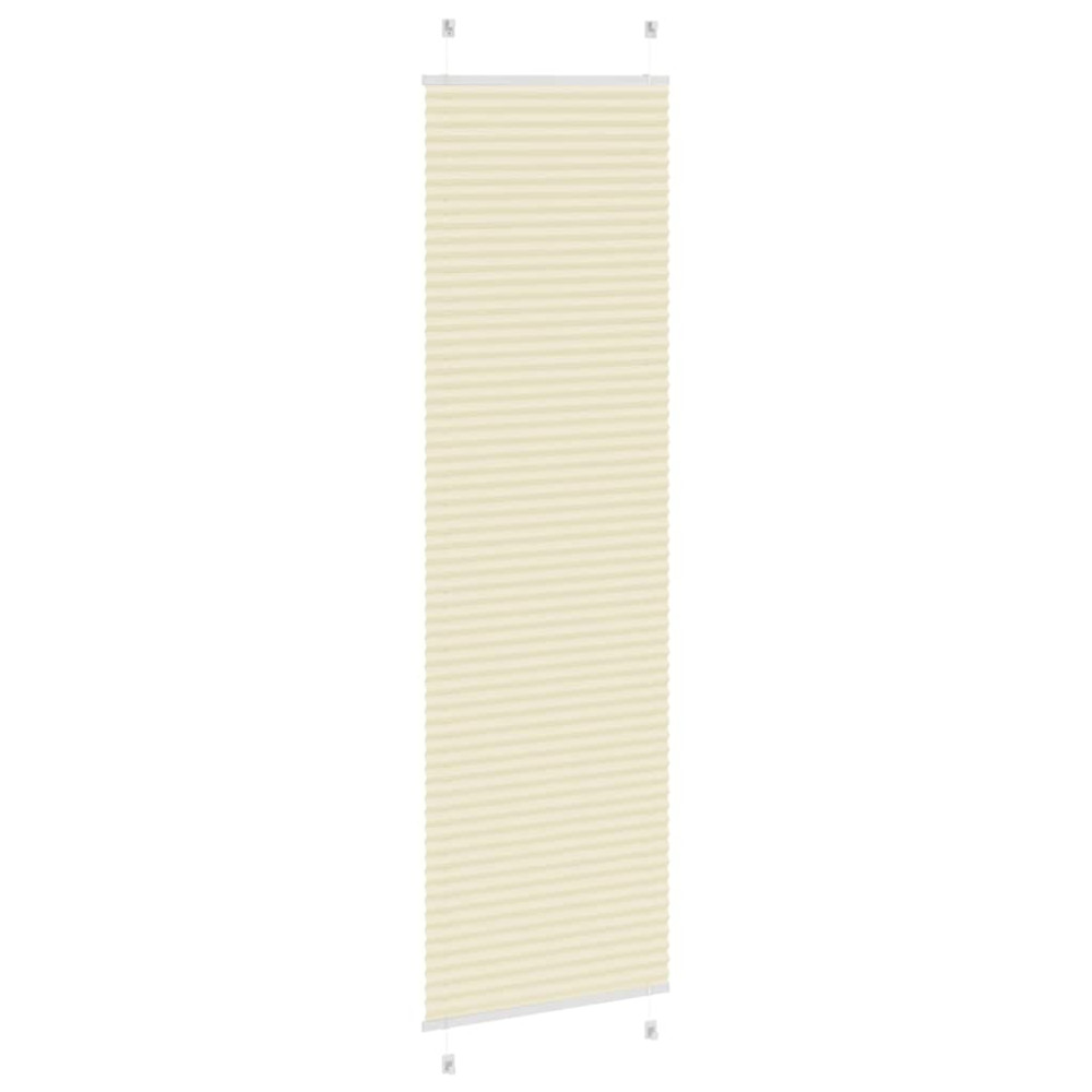 Produktbild för Plisserad persienn cremefärgad 65x200cm tyg bredd 64,4cm