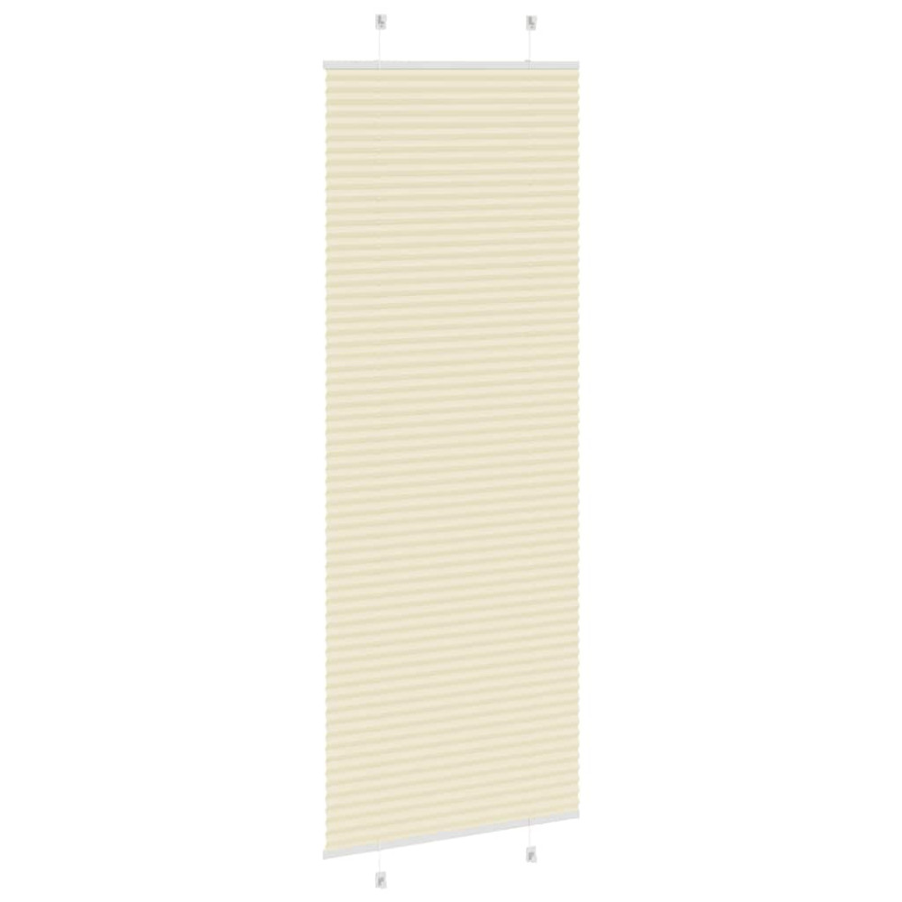 Produktbild för Plisserad persienn cremefärgad 80x200 cm tyg bredd 79,4 cm