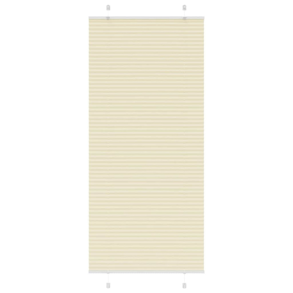 Produktbild för Plisserad persienn cremefärgad 90x200 cm tyg bredd 89,4 cm