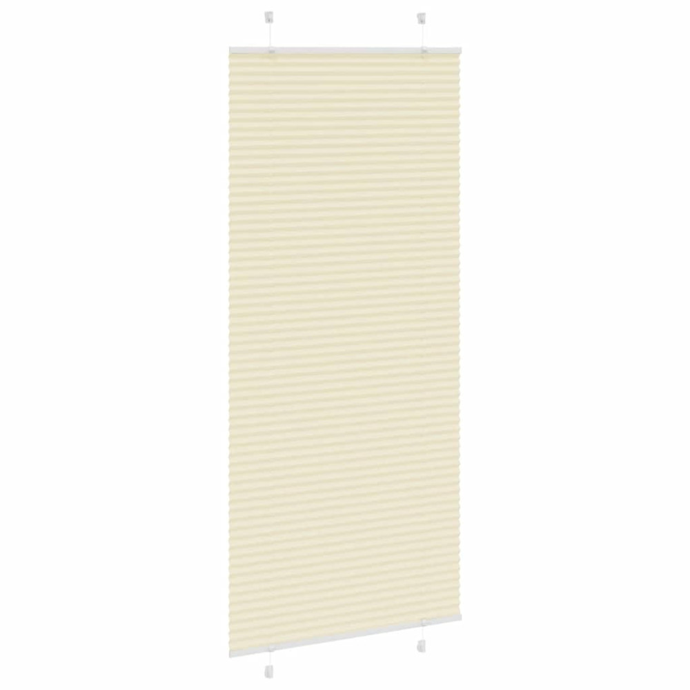 Produktbild för Plisserad persienn cremefärgad 90x200 cm tyg bredd 89,4 cm