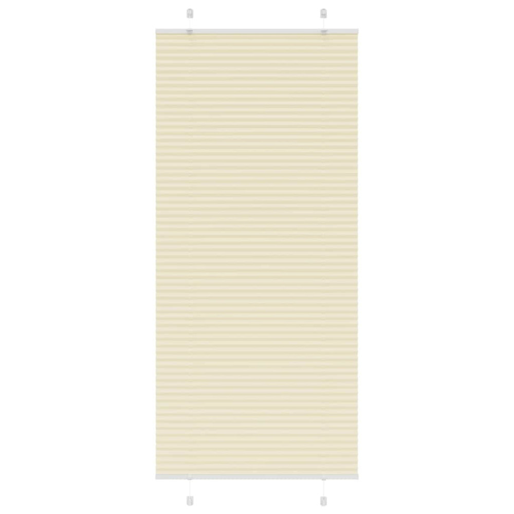 Produktbild för Plisserad persienn cremefärgad 95x200 cm tyg bredd 94,4 cm
