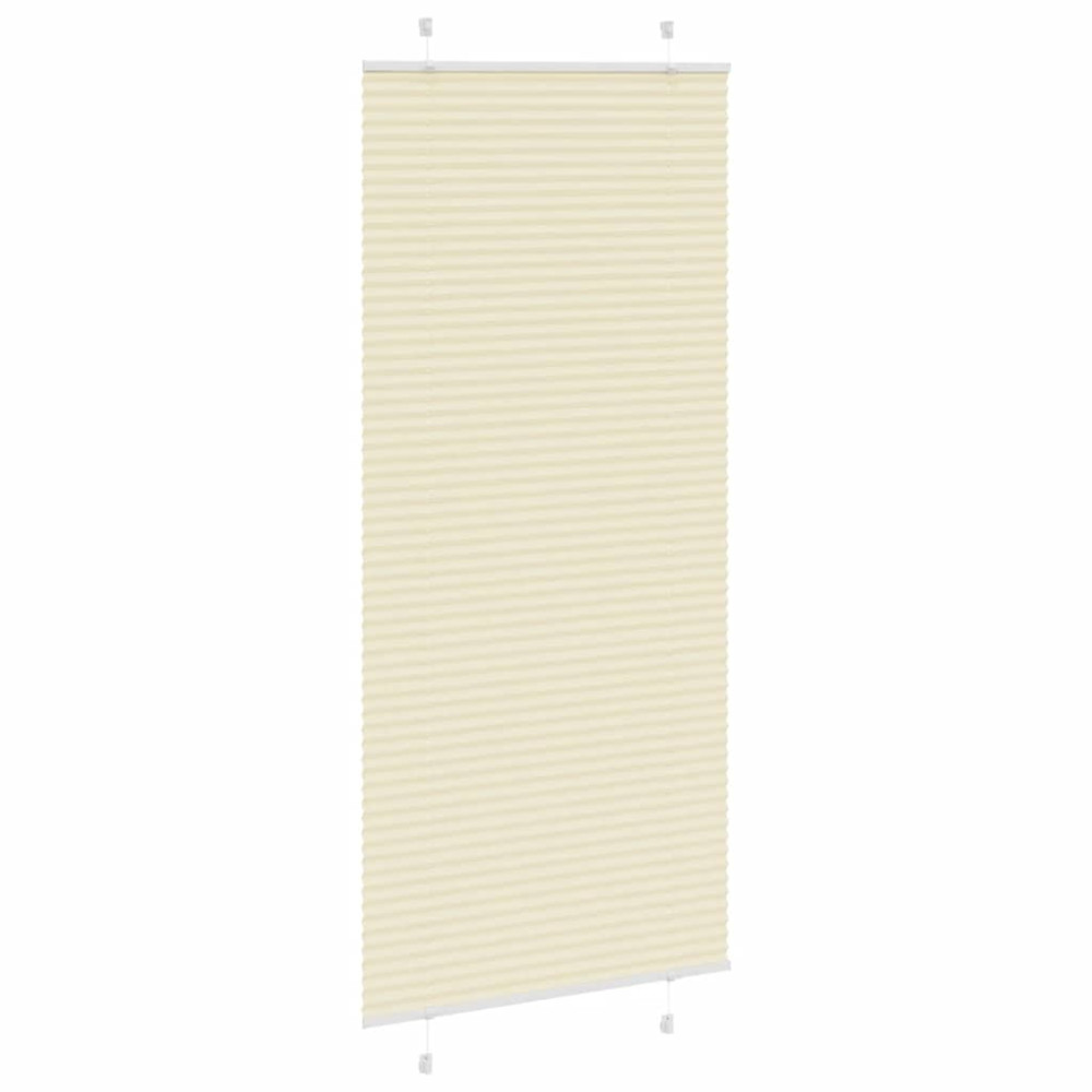 Produktbild för Plisserad persienn cremefärgad 95x200 cm tyg bredd 94,4 cm