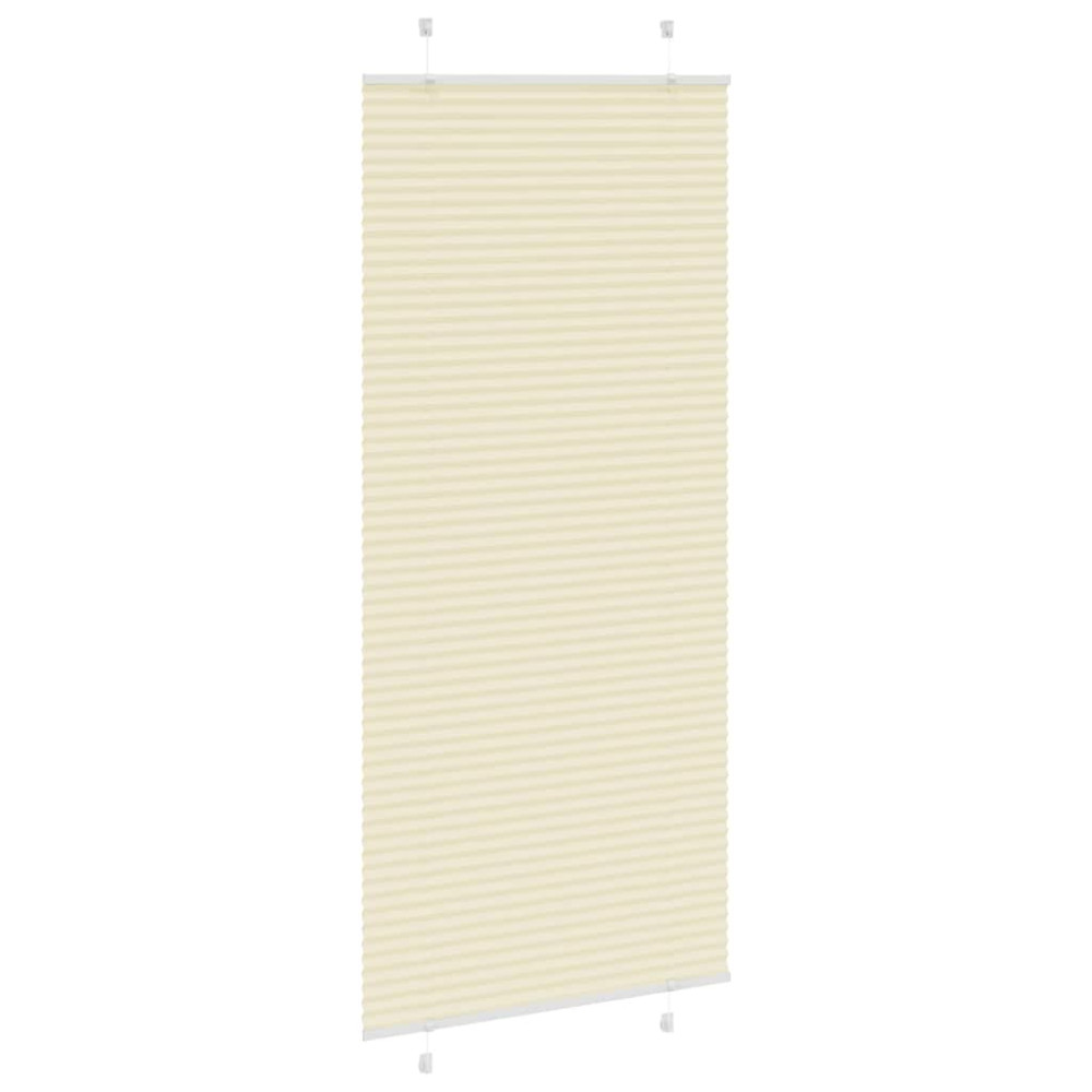 Produktbild för Plisserad persienn cremefärgad 95x200 cm tyg bredd 94,4 cm