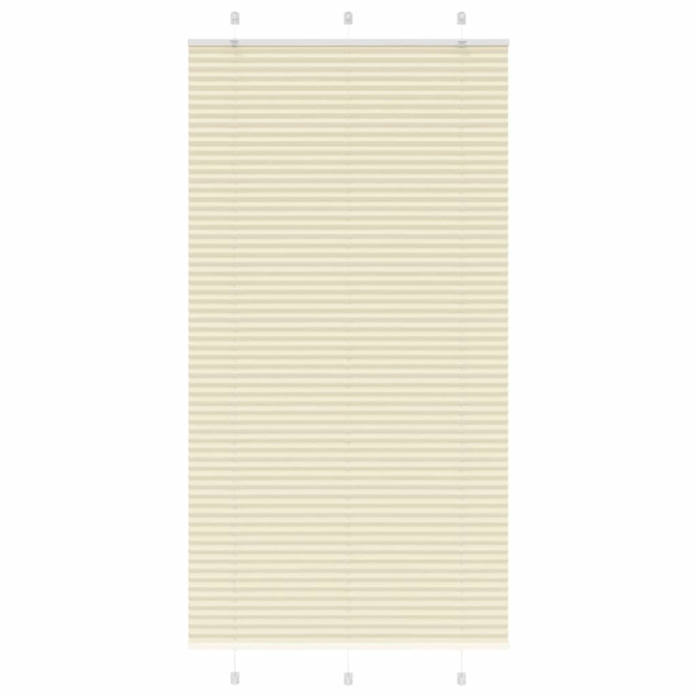 Produktbild för Plisserad persienn cremefärgad 100x200 cm tyg bredd 99,4 cm