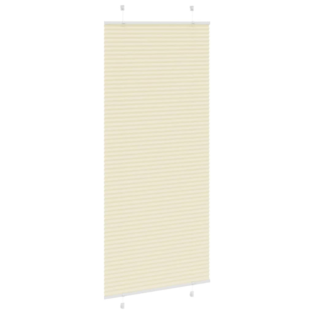 Produktbild för Plisserad persienn cremefärgad 100x200 cm tyg bredd 99,4 cm