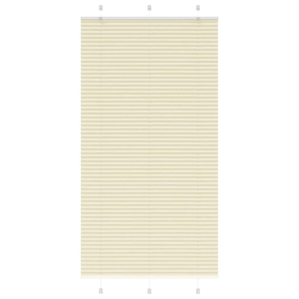 Produktbild för Plisserad persienn cremefärgad 105x200 cm tyg bredd 104,4cm