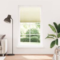 Produktbild för Plisserad persienn cremefärgad 105x200 cm tyg bredd 104,4cm