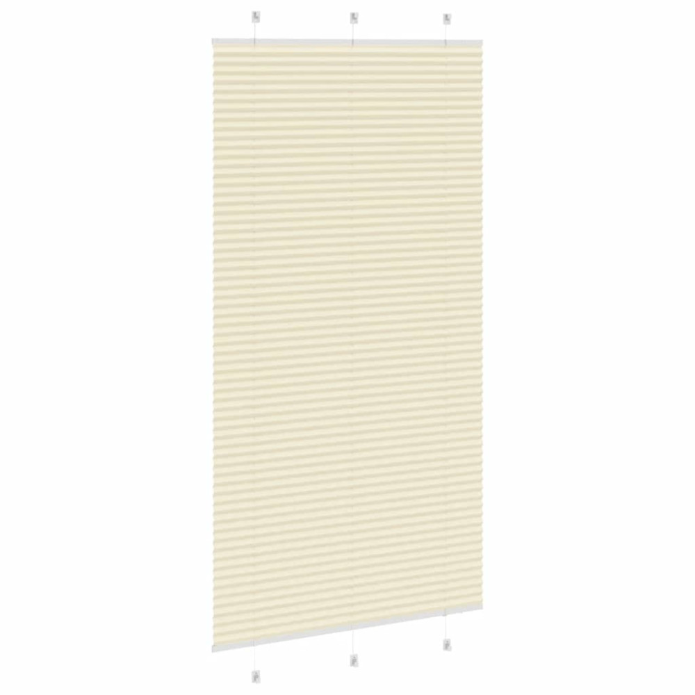 Produktbild för Plisserad persienn cremefärgad 105x200 cm tyg bredd 104,4cm