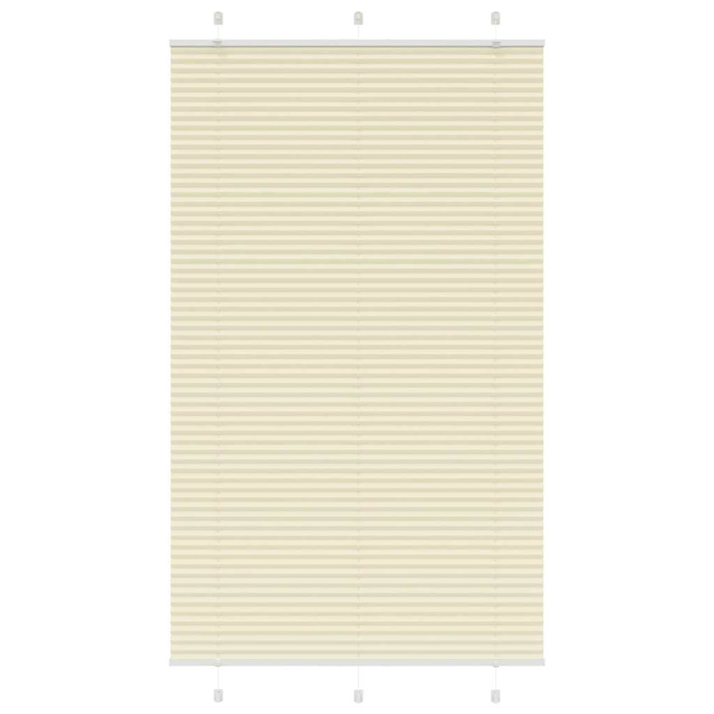Produktbild för Plisserad persienn cremefärgad 110x200 cm tyg bredd 109,4cm