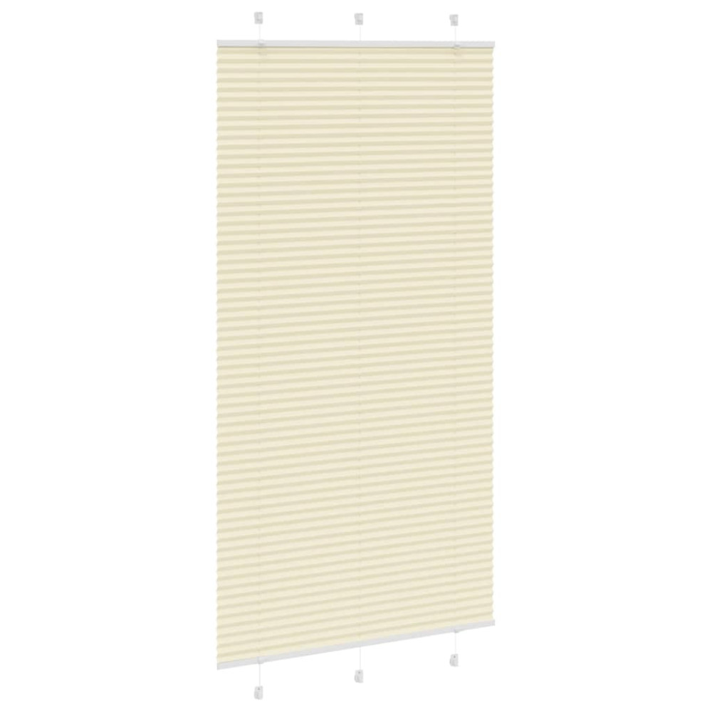 Produktbild för Plisserad persienn cremefärgad 110x200 cm tyg bredd 109,4cm