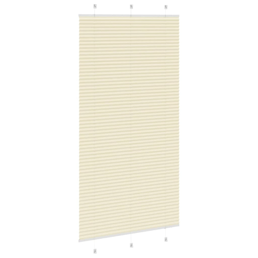 Produktbild för Plisserad persienn cremefärgad 110x200 cm tyg bredd 109,4cm