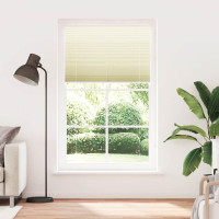 Produktbild för Plisserad persienn cremefärgad 115x200 cm tyg bredd 114,4cm
